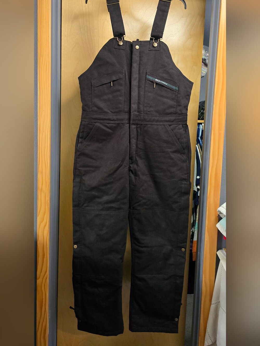 Key Insulated Work Bib Overalls Black